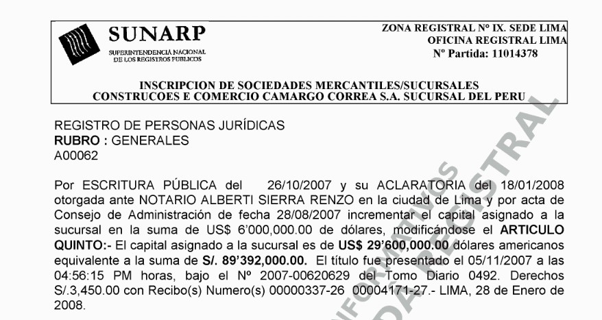 camargo correa aumenta 6 millones